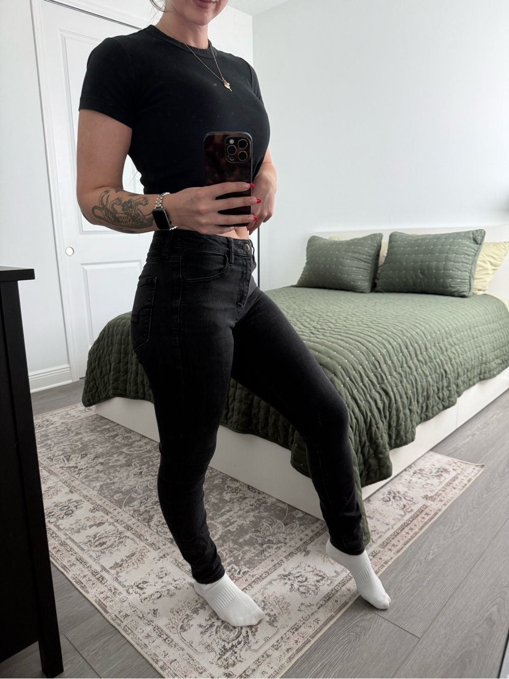 American Eagle Outfitters Black High-Rise Skinny Jeans